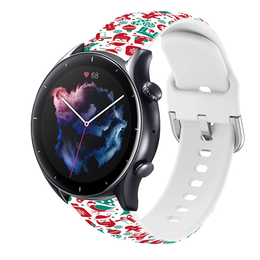 22mm Silicone Strap for amazfit gtr 3 pro Huawei watch GT 2/3 Pro Christmas Printed Bracelet for Samsung galaxy watch 46mm Band
22mm Silicone Strap for amazfit gtr 3 pro Huawei watch GT 2/3 Pro Christmas Printed Bracelet for Samsung galaxy watch 46mm Band