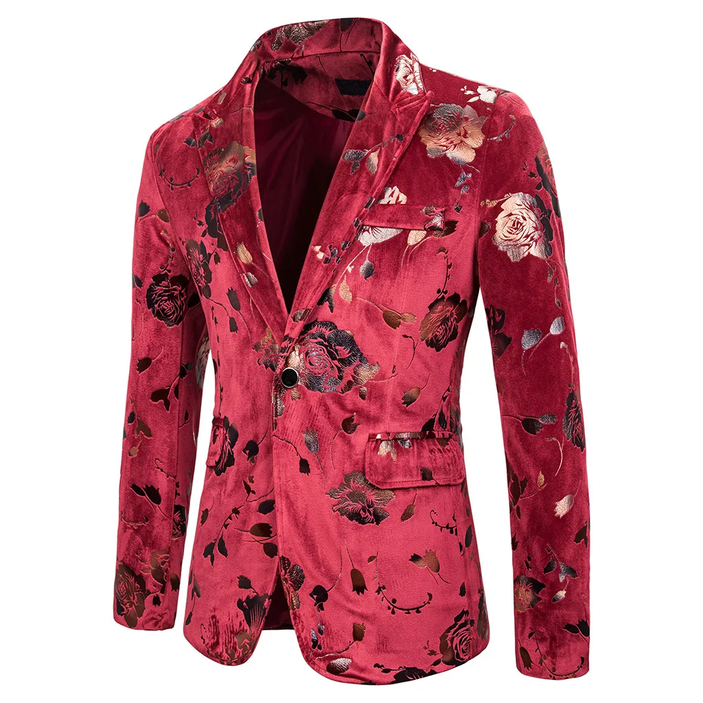 Casual Men's suit Two-color Rose Bronzing Print Wedding Show Dress Nightclub Host Ceremonial Studio Formal Suit Jackets Blazer
Casual Men's suit Two-color Rose Bronzing Print Wedding Show Dress Nightclub Host Ceremonial Studio Formal Suit Jackets Blazer