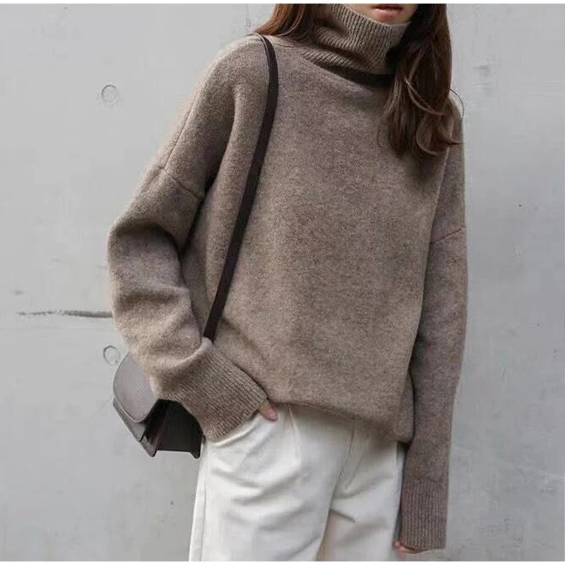 Long Cashmere Knitted girl Turtleneck Sweater Oversize Batwing Sleeve Loose Pullover 2021 Winter Warm Female Ladies Sweaters
Long Cashmere Knitted girl Turtleneck Sweater Oversize Batwing Sleeve Loose Pullover 2021 Winter Warm Female Ladies Sweaters