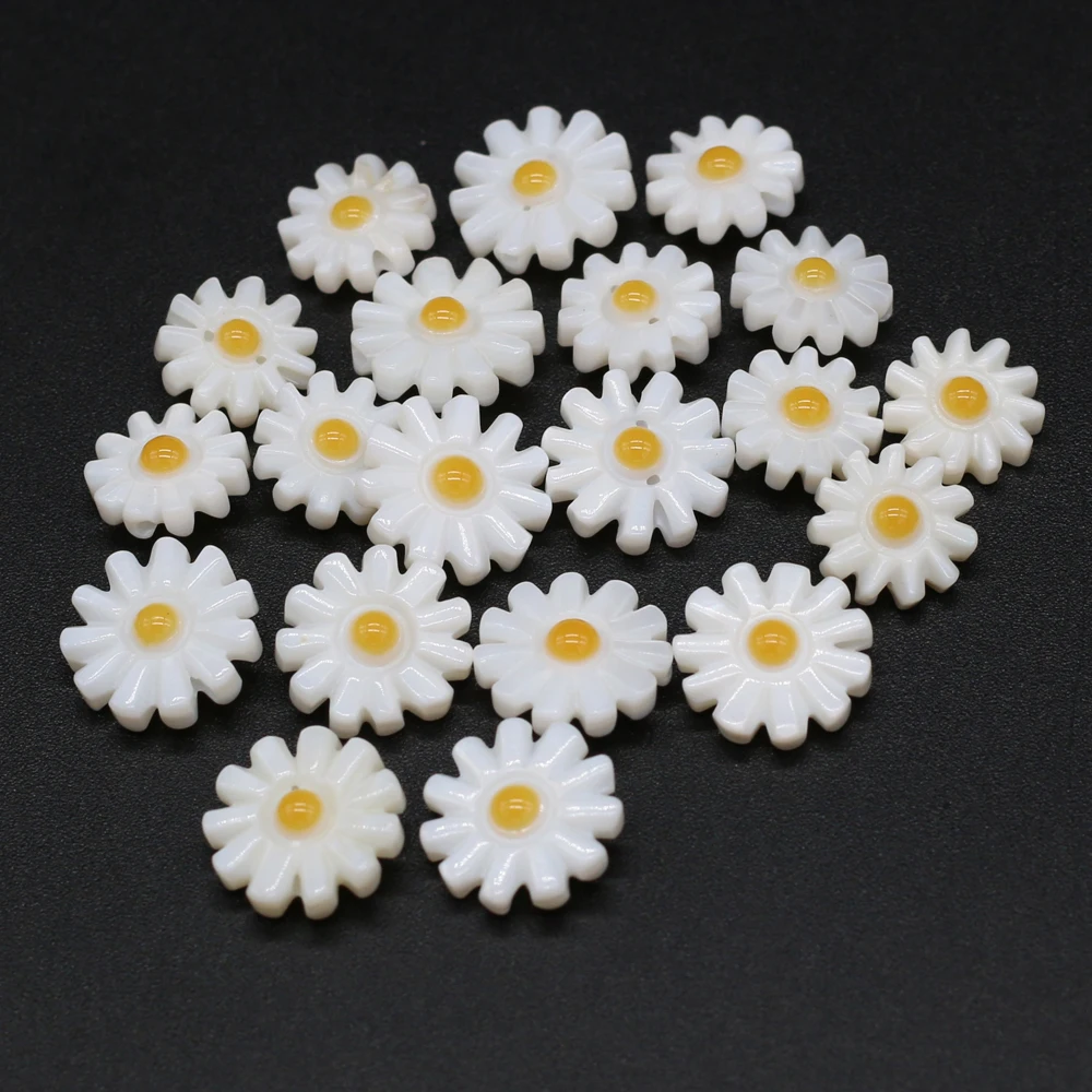 10Pcs 10/12mm Natural Flower Mother Of Pearl Shell Beads For Making DIY Necklace Jewelry Daisy Flower Shell Loose Beads Fashion
10Pcs 10/12mm Natural Flower Mother Of Pearl Shell Beads For Making DIY Necklace Jewelry Daisy Flower Shell Loose Beads Fashion