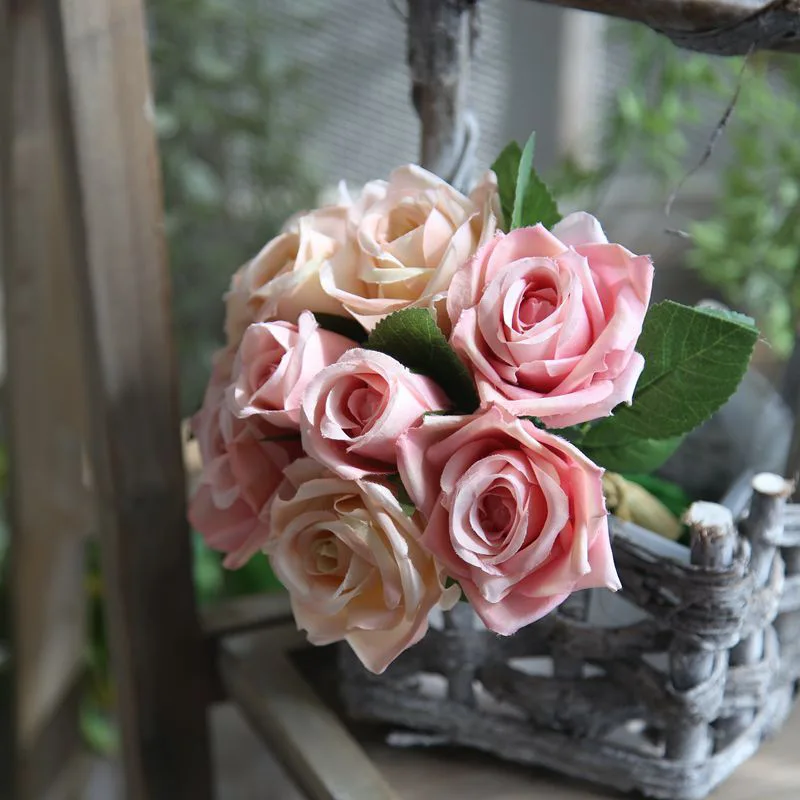 12colors 9 Heads Silk Rose Artificial Flower Wedding Bridal Bouquet Silk Rose Flowers for Home Wedding Party Decoration
12colors 9 Heads Silk Rose Artificial Flower Wedding Bridal Bouquet Silk Rose Flowers for Home Wedding Party Decoration