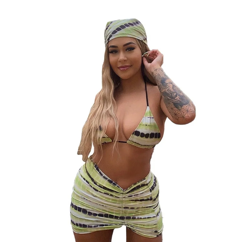 Printed Summer Vacation Casual 3 Piece Sets Women Sexy Halter Crop Top+Underpants+Drawstring Skirt Matching Set
Printed Summer Vacation Casual 3 Piece Sets Women Sexy Halter Crop Top+Underpants+Drawstring Skirt Matching Set