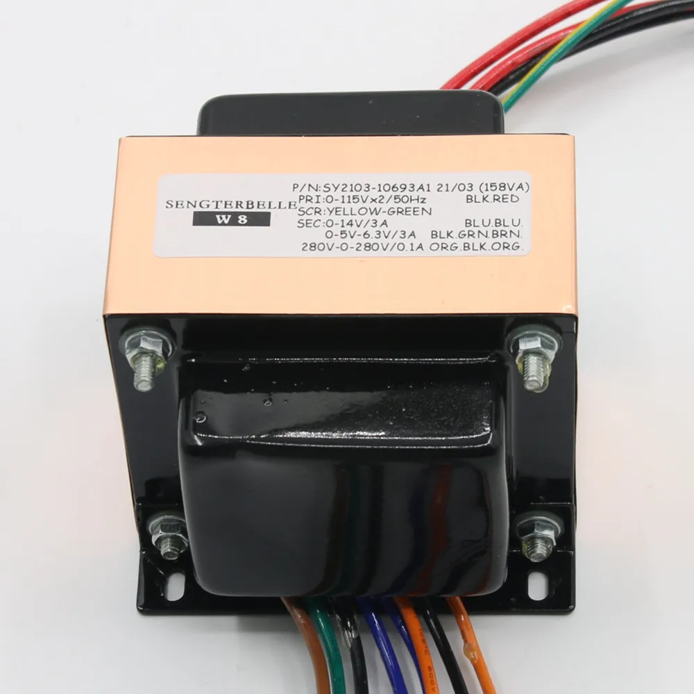 1PC 158VA 280V-0-280V 0-5V-6.3V 0-14V EI type Audio Power Transformer For Tube Preamplifier
1PC 158VA 280V-0-280V 0-5V-6.3V 0-14V EI type Audio Power Transformer For Tube Preamplifier