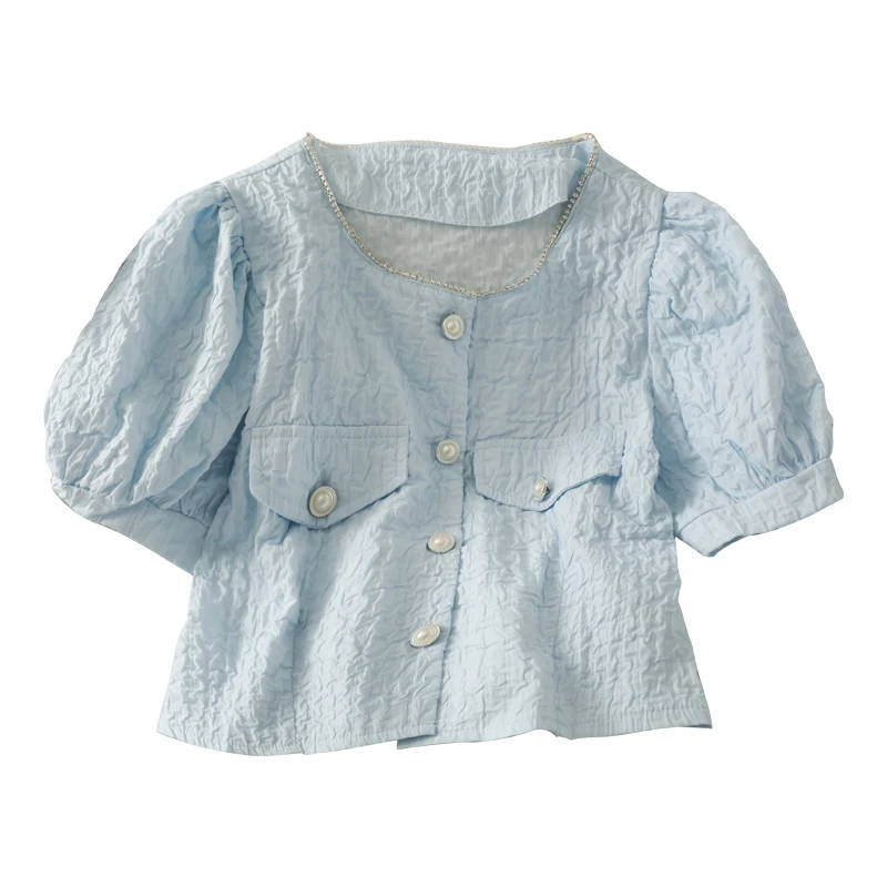 Women Fashion Outdoor Solid Short Sleeves Navel Crop Casual Blouse Ladies OL Sweet Top Girls Student Elegant Daily Basic Shirts 
Women Fashion Outdoor Solid Short Sleeves Navel Crop Casual Blouse Ladies OL Sweet Top Girls Student Elegant Daily Basic Shirts