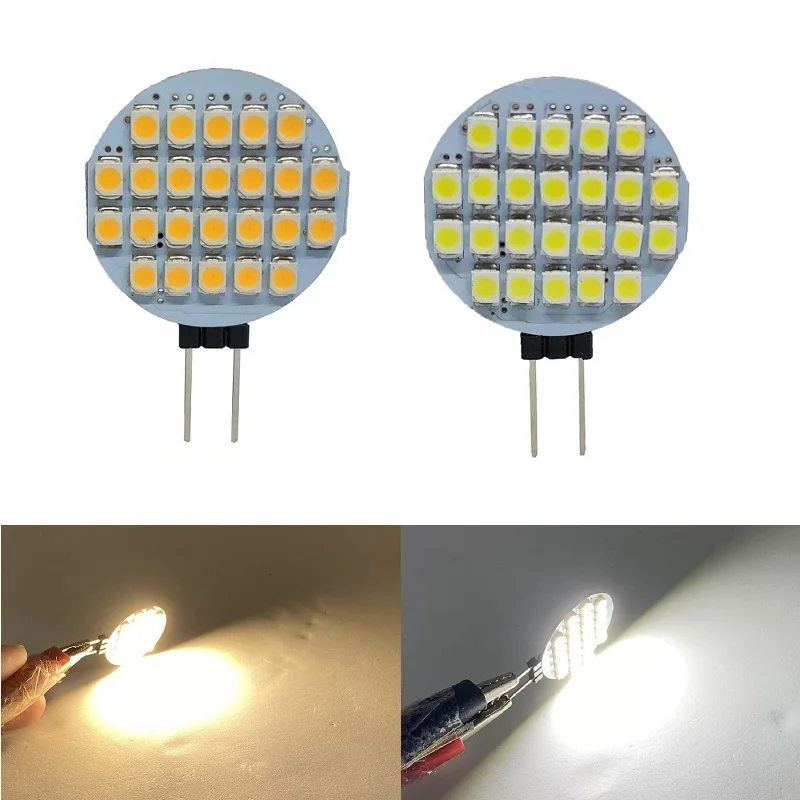 

LED Lamp Bulb G4 5050 SMD 3W 12V DC Replace Halogen Lighting Lights Spotlight circle flat plate 12LED 24LED