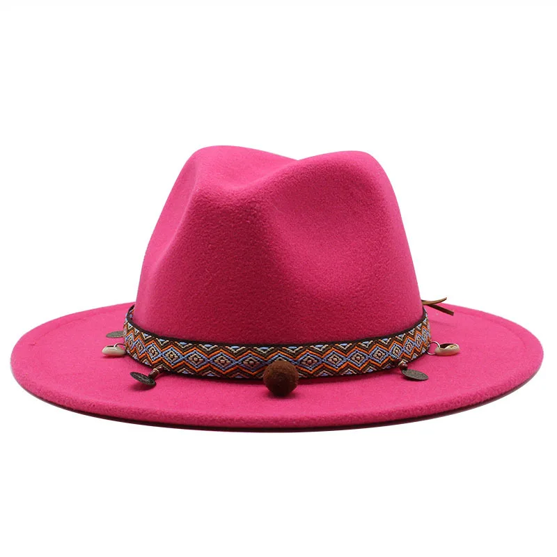 Шляпа-федора для мужчин и женщин фетровая шляпа с широкими полями джазовая