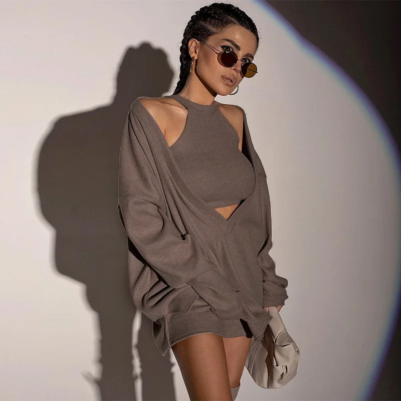 Women Sweater Pullover Sweatshirt Oversize Women's winter t-shirts Long Sleeves Female Vest 2 pieces Set
Women Sweater Pullover Sweatshirt Oversize Women's winter t-shirts Long Sleeves Female Vest 2 pieces Set