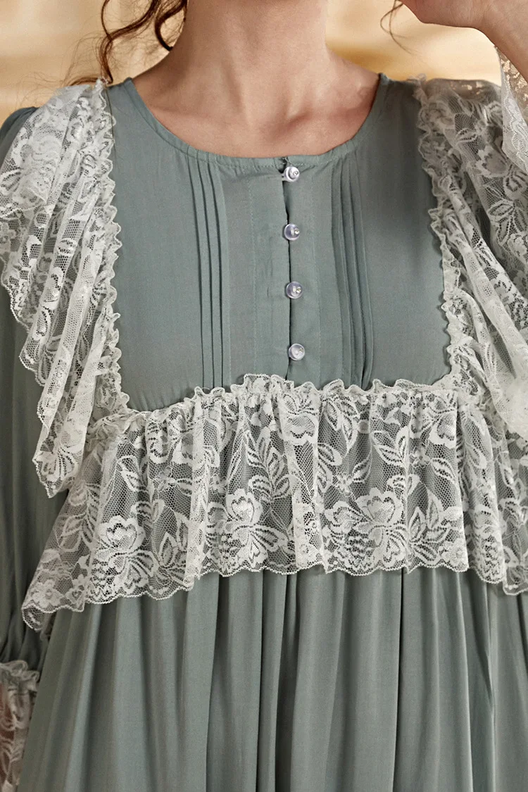 2021 Spring and Autumn New Nightgowns for Women Lace Edge Vintage Nightdress Loose Cotton Skin-Friendly Breathable Pajamas
2021 Spring and Autumn New Nightgowns for Women Lace Edge Vintage Nightdress Loose Cotton Skin-Friendly Breathable Pajamas