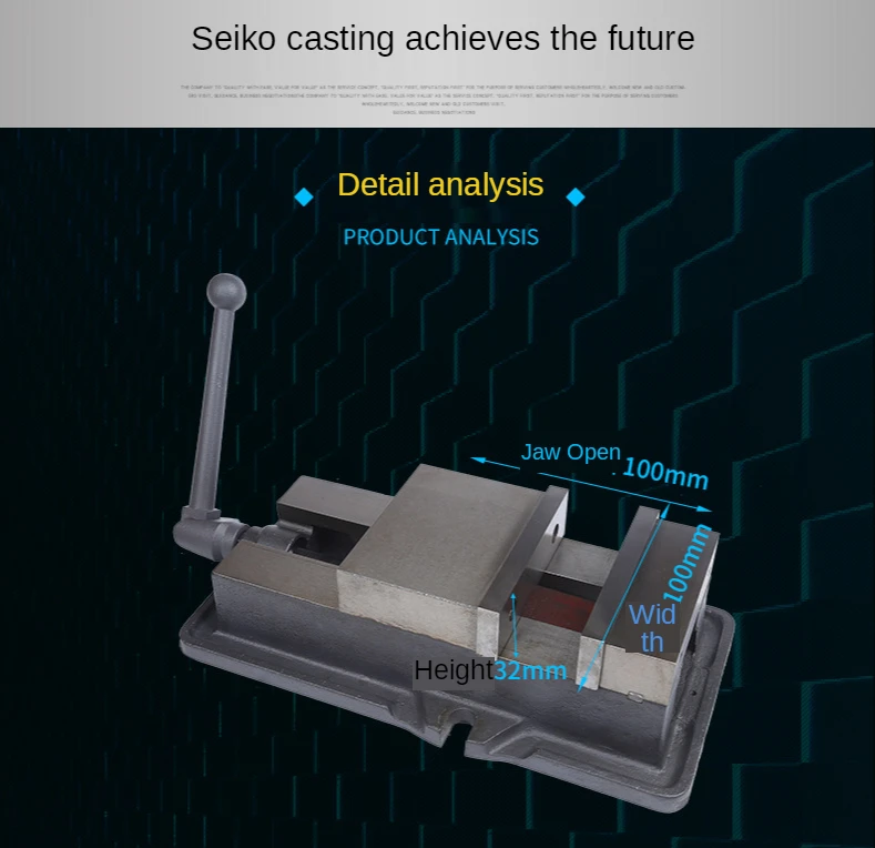 Cast iron table vise precision bench vise high quality milling machine drilling machine accessories
Cast iron table vise precision bench vise high quality milling machine drilling machine accessories