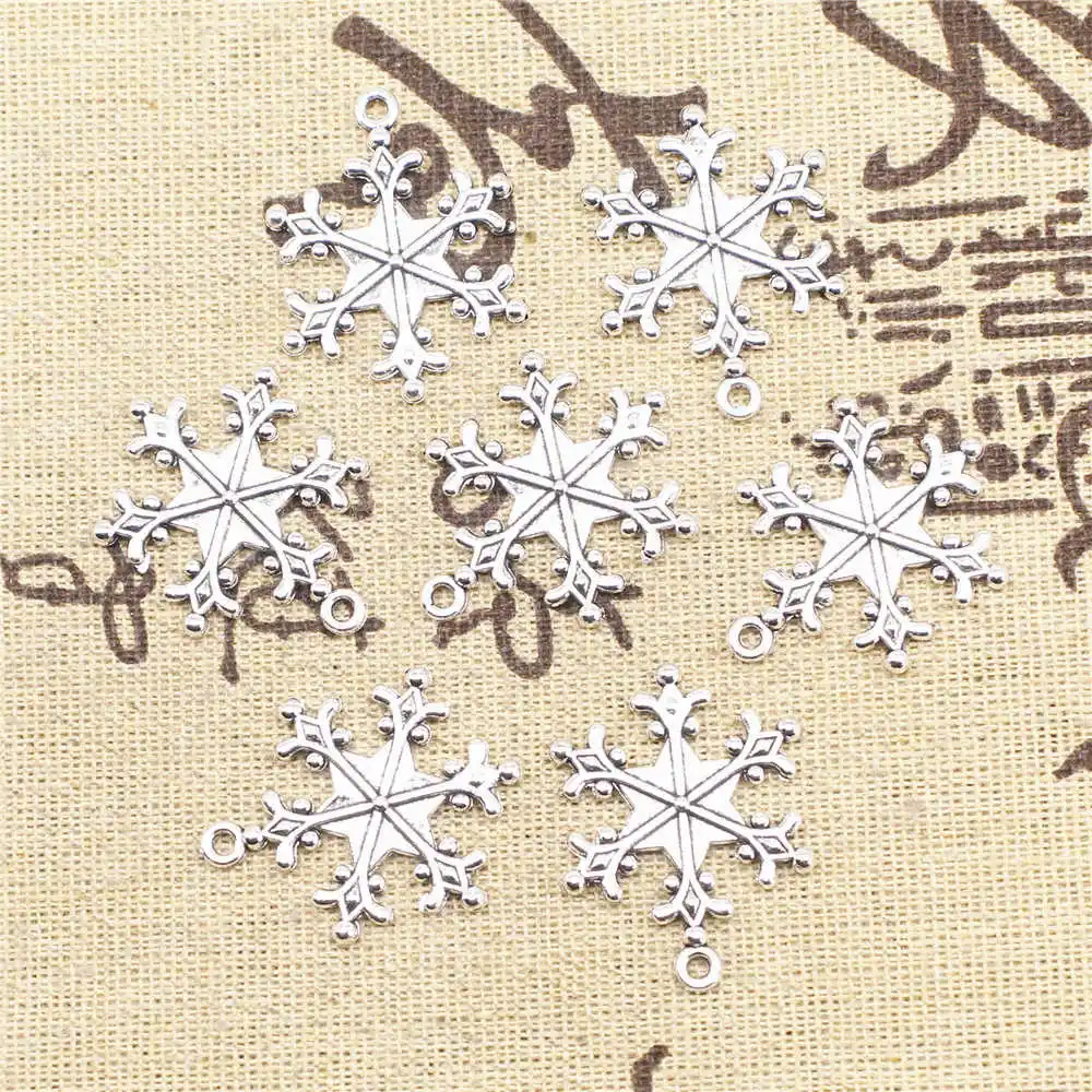 Snowflake Charms Supplies For Jewelry Making Kit Antique Silver Color 20pcs 22x29mm
Snowflake Charms Supplies For Jewelry Making Kit Antique Silver Color 20pcs 22x29mm