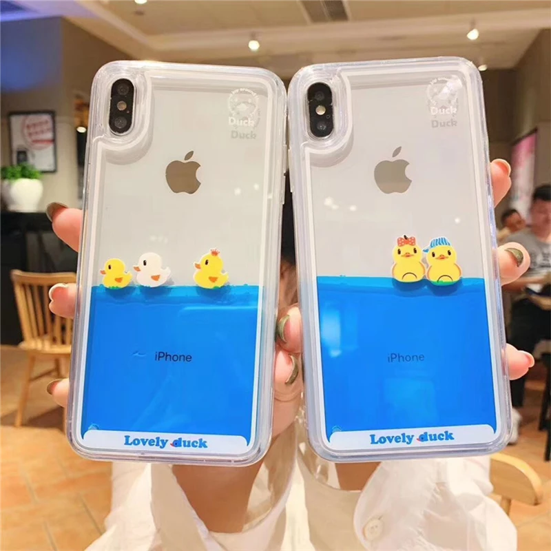 Cartoon Lovely Duck Swimming Phone Case for Iphone 11 Pro Max 12 Mini XR XS 8 X 7 6 6s Plus Transparent Flow of Liquid TPU Cover
Cartoon Lovely Duck Swimming Phone Case for Iphone 11 Pro Max 12 Mini XR XS 8 X 7 6 6s Plus Transparent Flow of Liquid TPU Cover