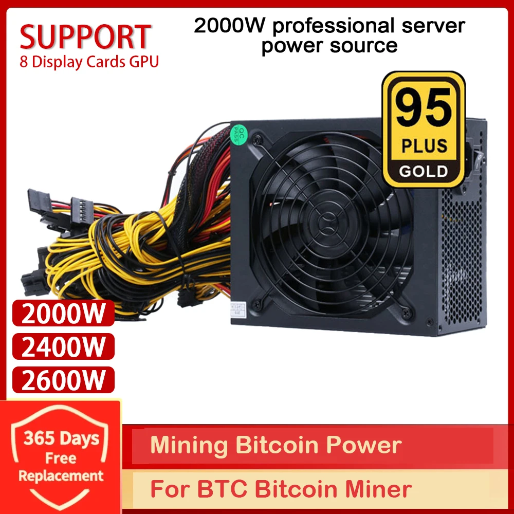 2600 Вт/2400 Вт/2000 Вт блок питания для майнинга 95% высокая эффективность 180-260 в PFC ATX мощность для майнинга 8 GPU карта для майнинга биткоинов BTC 
2600 Вт/2400 Вт/2000 Вт блок питания для майнинга 95% высокая эффективность 180-260 в PFC ATX мощность для майнинга 8 GPU карта для майнинга биткоинов BTC