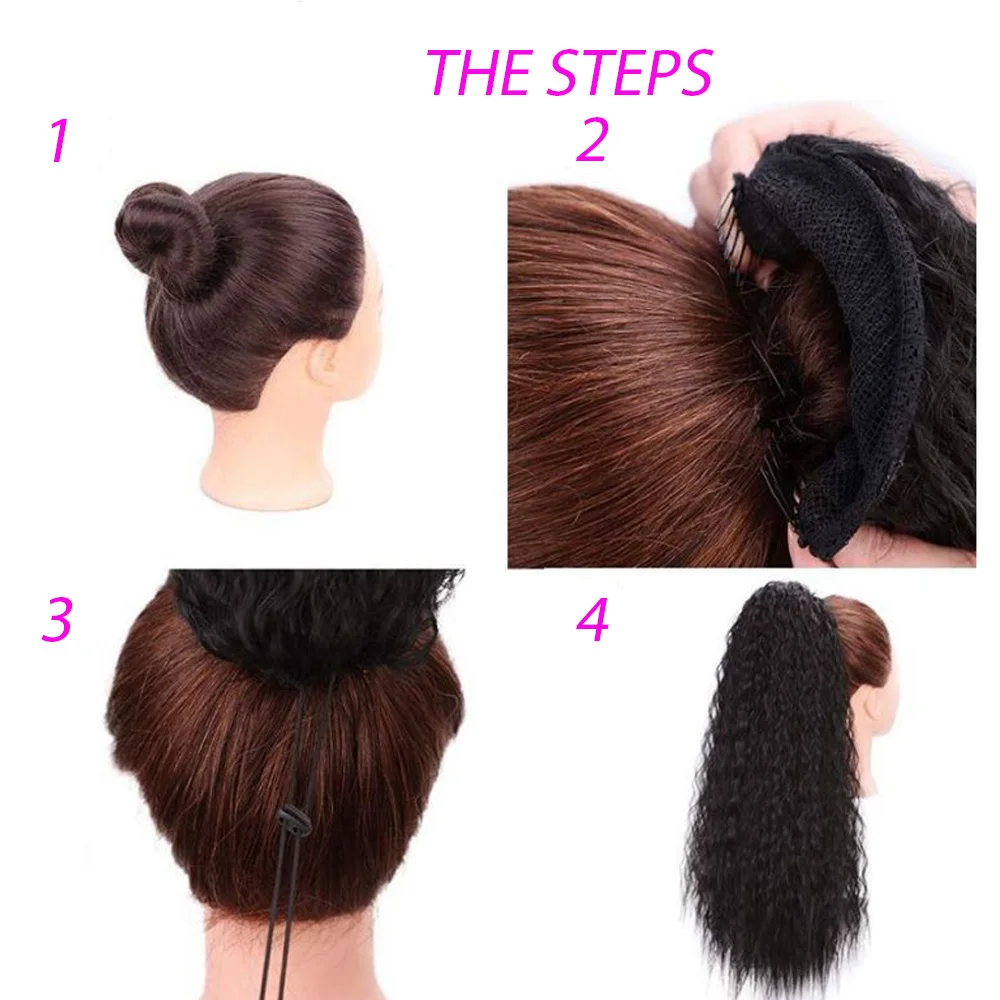 Drawstring Puff Long Kinky Afro Curly Ponytail Synthetic African American Hair Extension Ponytail Clip in Hairpiece 
Drawstring Puff Long Kinky Afro Curly Ponytail Synthetic African American Hair Extension Ponytail Clip in Hairpiece