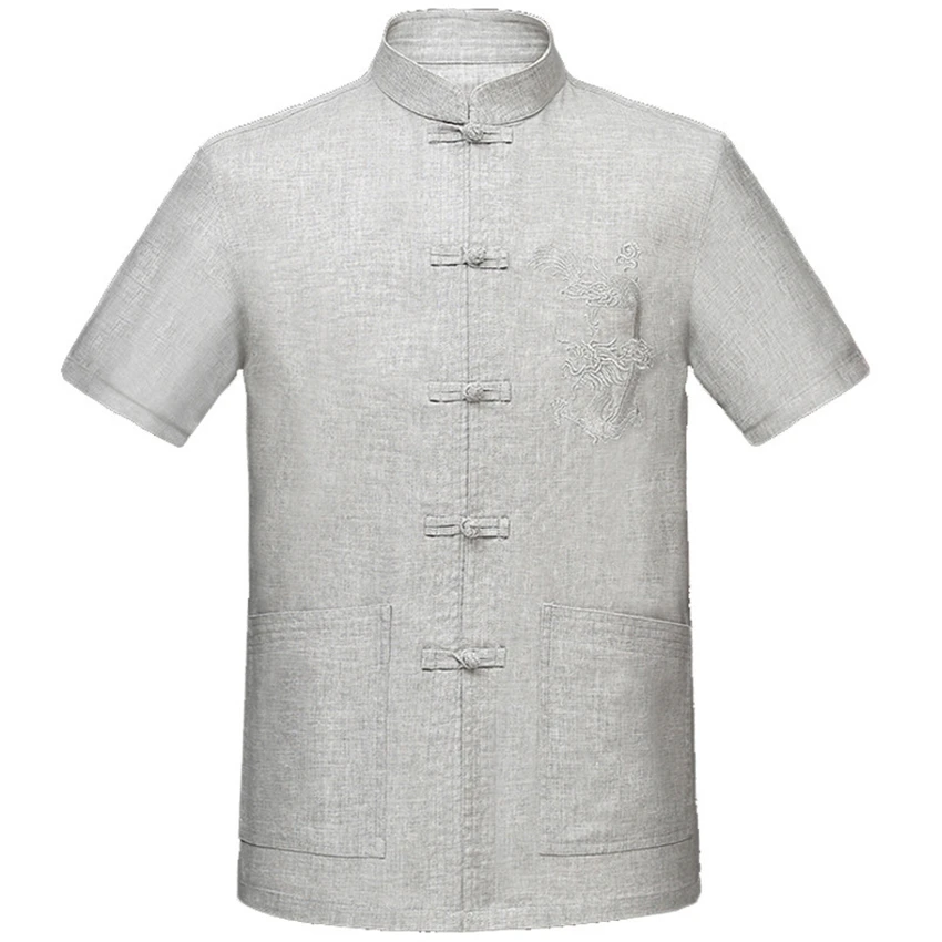Traditional Chinese Clothing for Men Linen Summer Short Sleeve Chinese Top Tai Chi Wu Shi Uniform Mandarin Collar Tang Suit Coat
Traditional Chinese Clothing for Men Linen Summer Short Sleeve Chinese Top Tai Chi Wu Shi Uniform Mandarin Collar Tang Suit Coat
