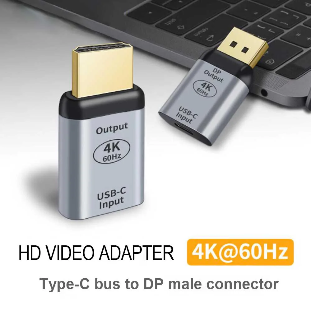 USB Type C Female to HDMI-compatible DP Male Adapter Portable Type C HDMI-compatible Plug Converter with 4k for Macbook Pro
USB Type C Female to HDMI-compatible DP Male Adapter Portable Type C HDMI-compatible Plug Converter with 4k for Macbook Pro