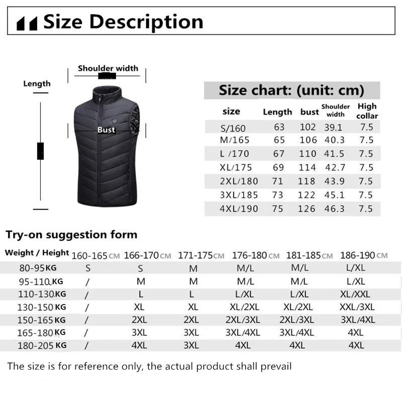 USB 9 Areas Heated Vest Jacket Men Winter Electrical Heated Sleevless Jacket Outdoor Fishing Hunting Waistcoat Hiking Vest
USB 9 Areas Heated Vest Jacket Men Winter Electrical Heated Sleevless Jacket Outdoor Fishing Hunting Waistcoat Hiking Vest