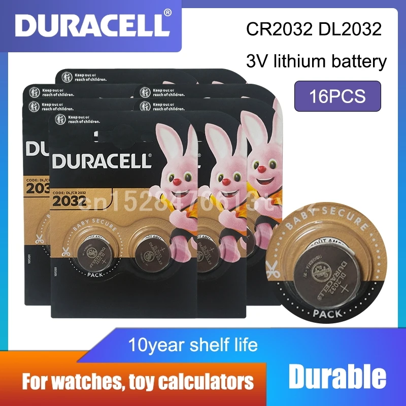 16 шт. абсолютно новый аккумулятор для DURACELL DLCR2032 CR2032 ECR2032 GPCR2032 3 в кнопочные