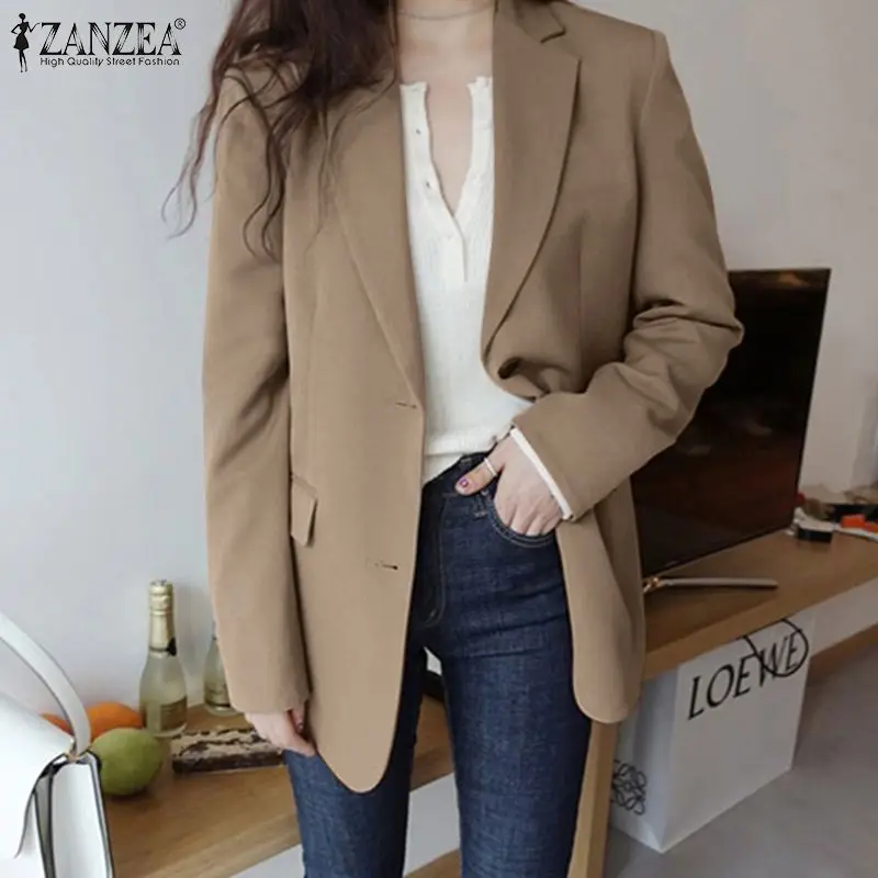 Female Stylish Vintage Overcoats Autumn Office Work Blazer Women Casual Long Sleeve Lapel Jackets ZANZEA Elegant Loose OL Coats
Female Stylish Vintage Overcoats Autumn Office Work Blazer Women Casual Long Sleeve Lapel Jackets ZANZEA Elegant Loose OL Coats