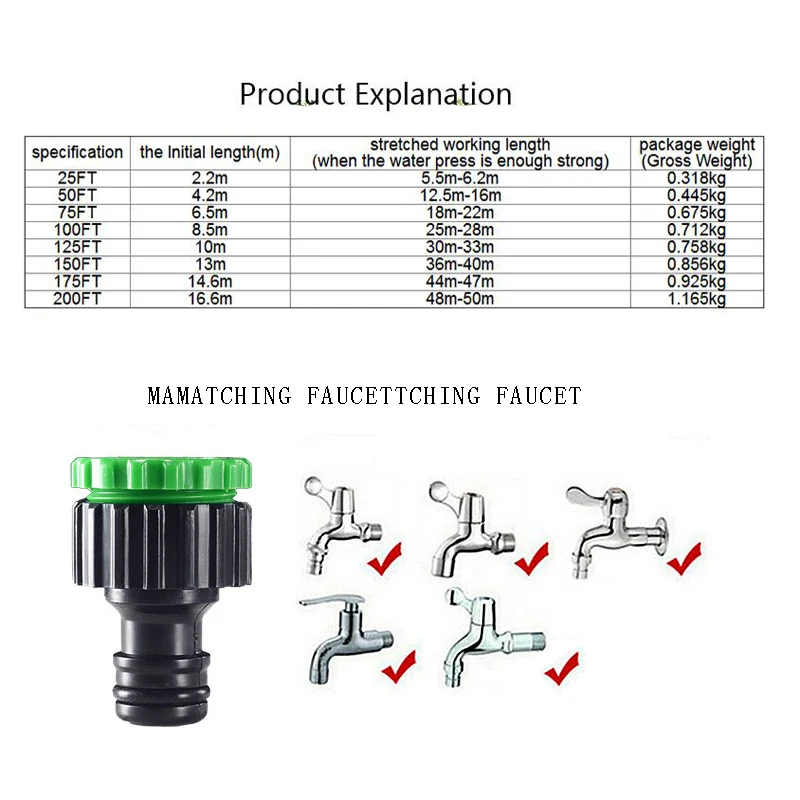 Garden Hose Expandable Magic Flexible Water Hose EU Hose Plastic Hoses Pipe With Spray Gun To Watering Car Wash Spray 25FT-250FT
Garden Hose Expandable Magic Flexible Water Hose EU Hose Plastic Hoses Pipe With Spray Gun To Watering Car Wash Spray 25FT-250FT