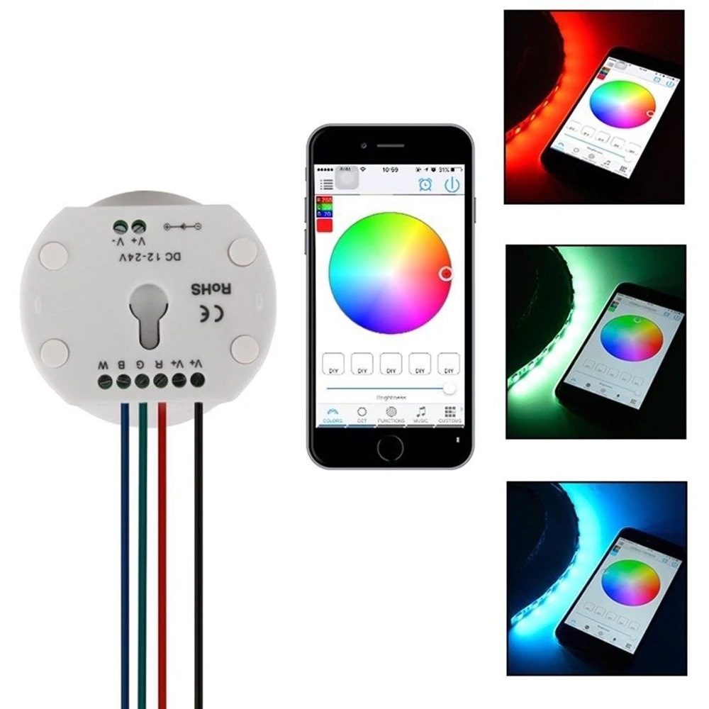 LED Strip Bluetooth RGB / RGBW Controller Android IOS APP Magic Home IR Control For 5050 RGB RGBW LED Strip Light DC12V-24V 
LED Strip Bluetooth RGB / RGBW Controller Android IOS APP Magic Home IR Control For 5050 RGB RGBW LED Strip Light DC12V-24V