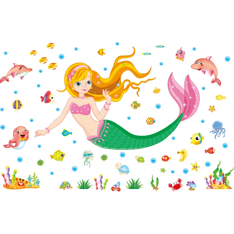 Seaweed Wall Stickers DIY Cartoon Mermaid Girl Wall Decals for Kids Bedroom Baby Room Nursery Home Decoration
Seaweed Wall Stickers DIY Cartoon Mermaid Girl Wall Decals for Kids Bedroom Baby Room Nursery Home Decoration