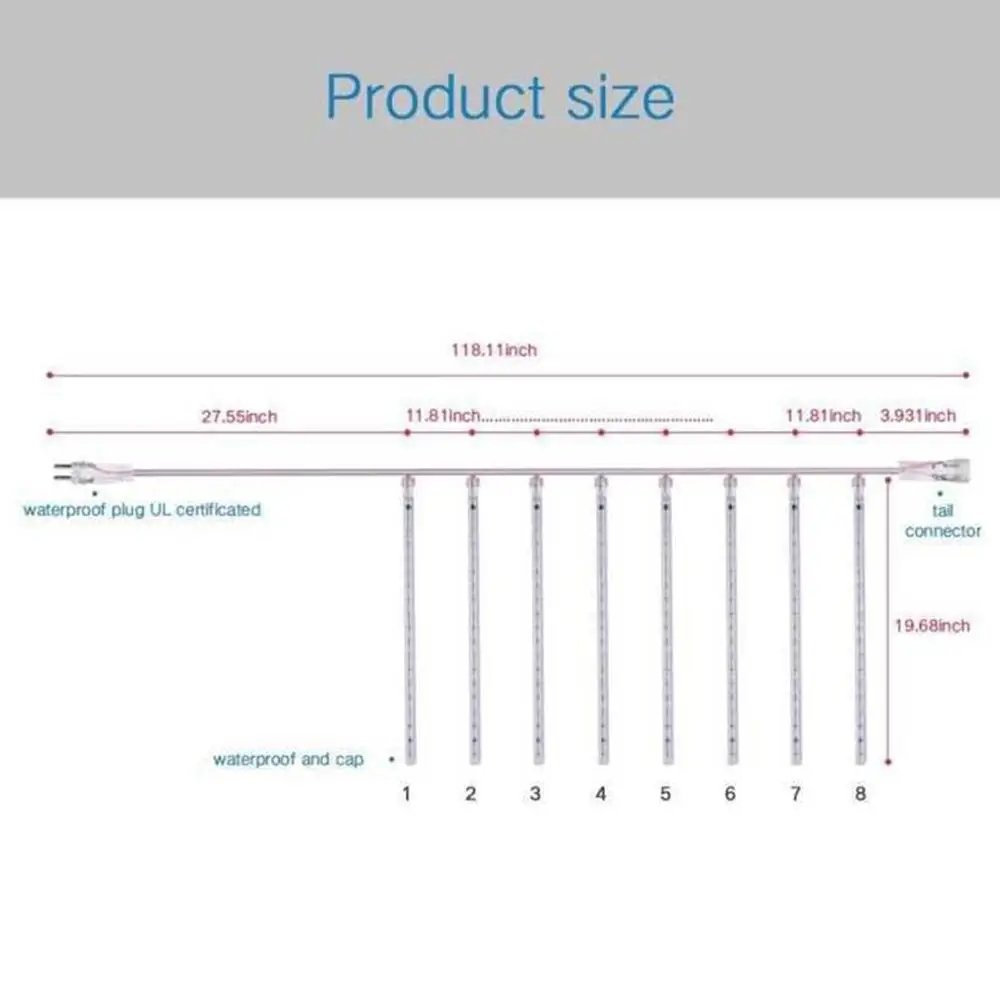 8PCS 50cm LED Meteor Shower Garland Holiday Strip Light Outdoor Waterproof Fairy Lights For Garden Street Christmas Decoration 
8PCS 50cm LED Meteor Shower Garland Holiday Strip Light Outdoor Waterproof Fairy Lights For Garden Street Christmas Decoration