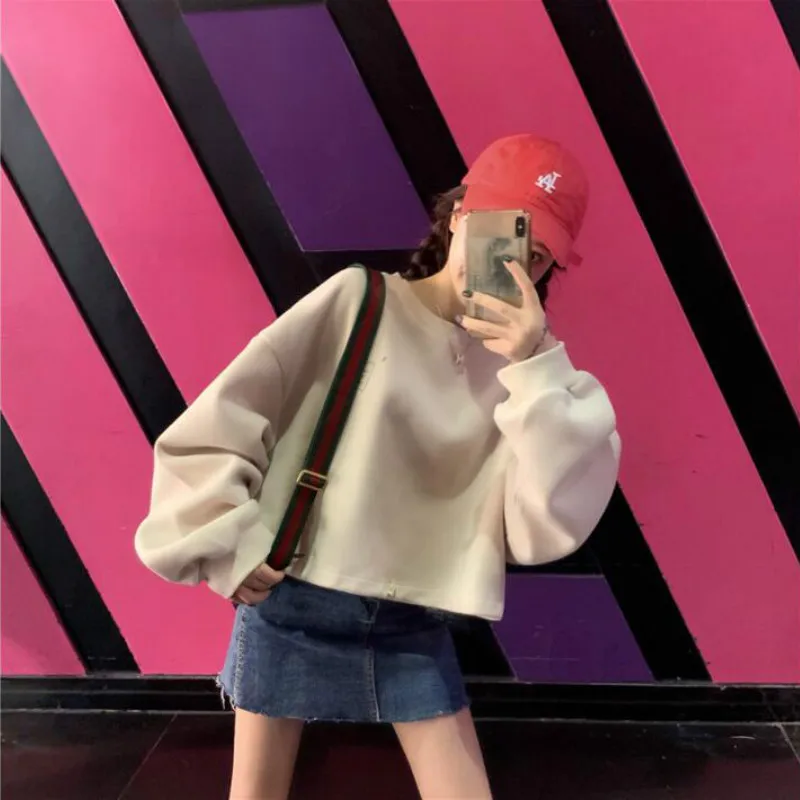 Женские толстовки Ulzzang Kawaii подходящая ко всему Высококачественная свободная