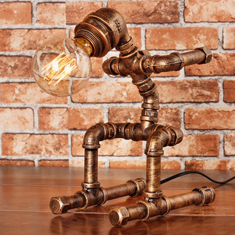 American personality creative industrial style retro bedroom study dormitory bedside wrought iron water pipe cafe bar table lamp 
American personality creative industrial style retro bedroom study dormitory bedside wrought iron water pipe cafe bar table lamp