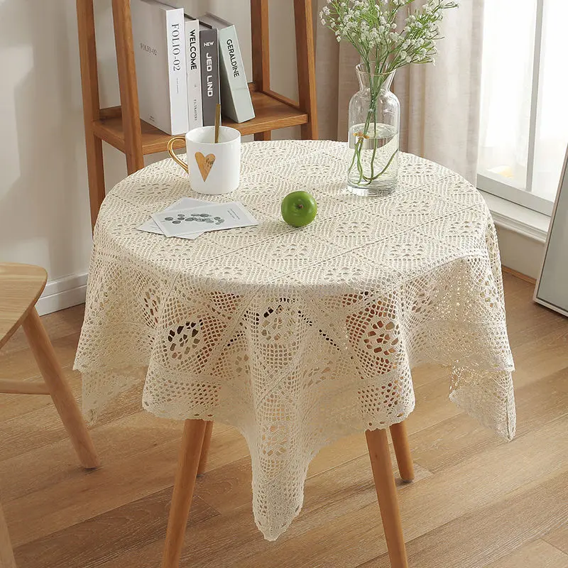 Retro Artistic Imitation Handmade Cotton Thread Hollow Fabrics Tablecloth Lace Coffee Table Cover Towel Small round Table Croche
Retro Artistic Imitation Handmade Cotton Thread Hollow Fabrics Tablecloth Lace Coffee Table Cover Towel Small round Table Croche