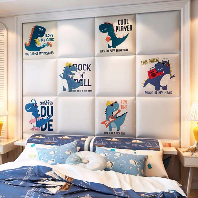 Cartoon Dinosaur 3D Soft Pack Wall Stickers Self-Adhesive Bed Headboards Kids Room Anti-Collision Tatami Bedroom Decor Cabecero
Cartoon Dinosaur 3D Soft Pack Wall Stickers Self-Adhesive Bed Headboards Kids Room Anti-Collision Tatami Bedroom Decor Cabecero