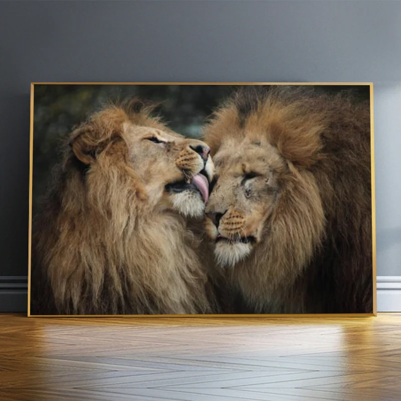 Afican Wild Lions Head to Head Canvas Art Posters And Prints Black And White Ainimals Canvas Paintings On the Wall Art Pictures
Afican Wild Lions Head to Head Canvas Art Posters And Prints Black And White Ainimals Canvas Paintings On the Wall Art Pictures