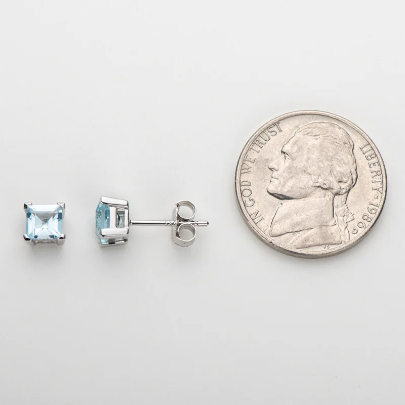 Knobspin 100% 925 Sterling Silver Natural Topaz Princess Cut 5x5mm 0.8 Carat Simple Stud Earrings Fine Jewelry Gift Wedding 
Knobspin 100% 925 Sterling Silver Natural Topaz Princess Cut 5x5mm 0.8 Carat Simple Stud Earrings Fine Jewelry Gift Wedding