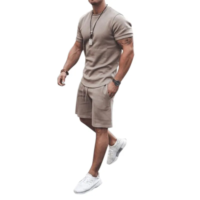 2020 Summer New Men Shorts Sets Short Sleeve T Shirt +Shorts Solid Male Tracksuit Set Men's Brand Clothing 2 Pieces Sets
2020 Summer New Men Shorts Sets Short Sleeve T Shirt +Shorts Solid Male Tracksuit Set Men's Brand Clothing 2 Pieces Sets