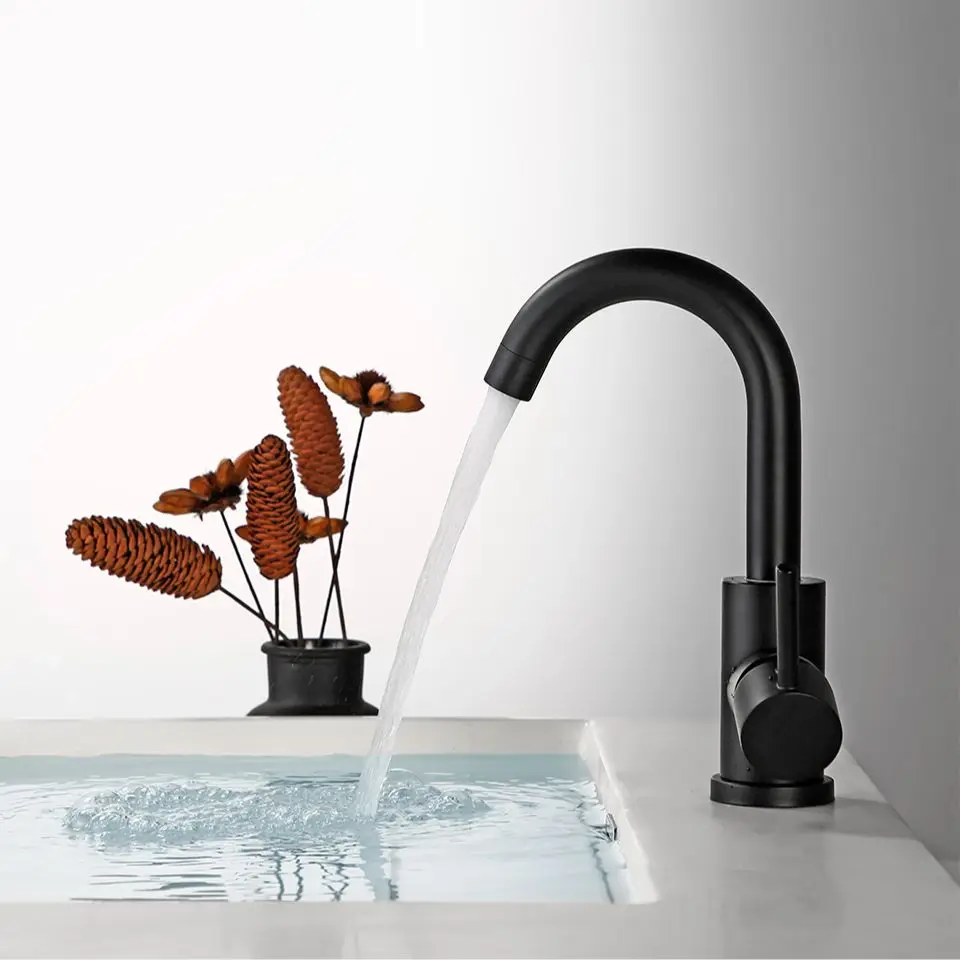Matte Black Modern Basin Sink Deck Mounted Bathroom Faucet Single Lever Handle Stainless Steel Hot And Cold Mixer Tap
Matte Black Modern Basin Sink Deck Mounted Bathroom Faucet Single Lever Handle Stainless Steel Hot And Cold Mixer Tap