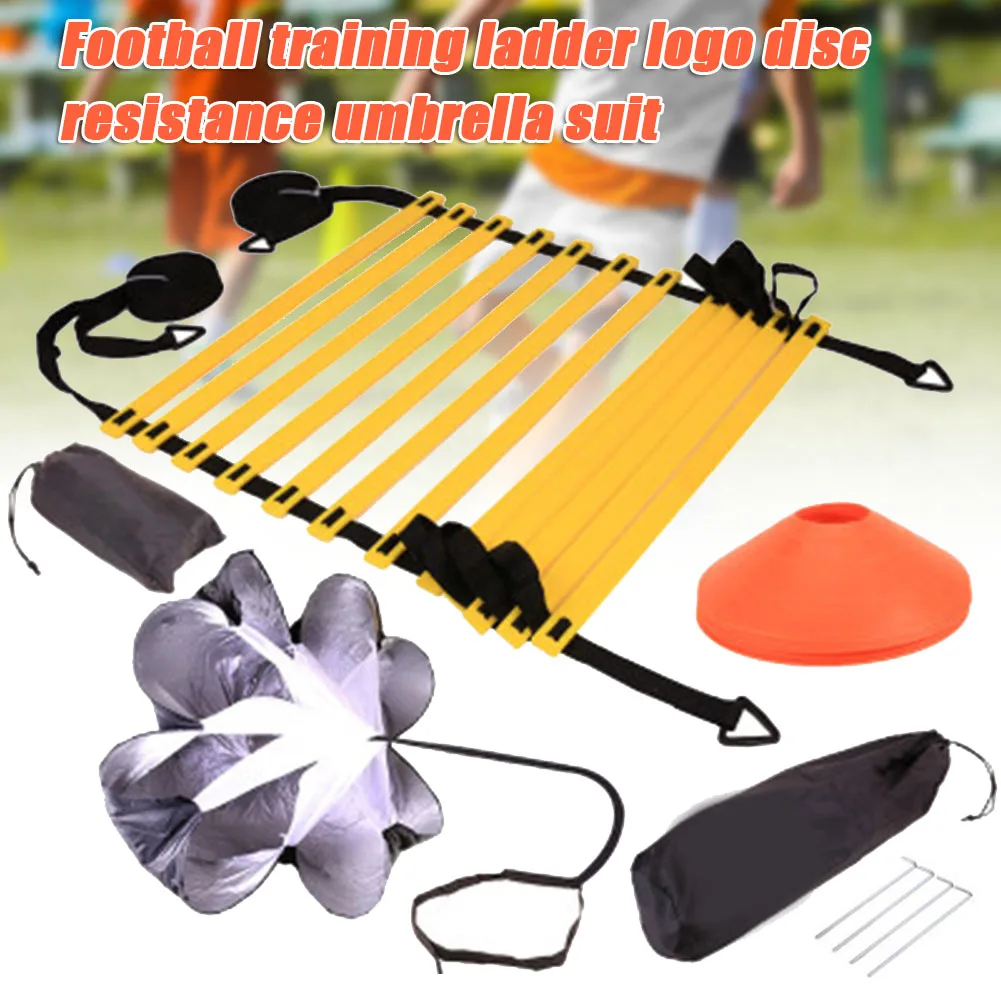 Agility Ladder Kit Football Basketball Speed Training Equipment with Resistance Umbrella Cones Stakes Sports Training Set
Agility Ladder Kit Football Basketball Speed Training Equipment with Resistance Umbrella Cones Stakes Sports Training Set