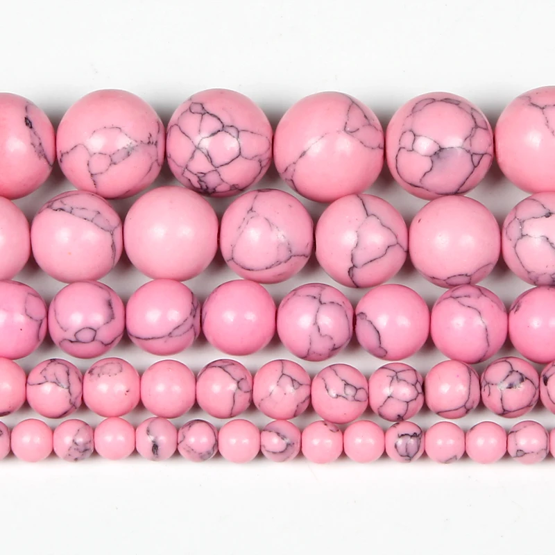 Natural Stone Cracked Pink Turquoises Veins Charm Round Loose Beads For Jewelry Making Needlework Bracelet Diy Strand4-12MM
Natural Stone Cracked Pink Turquoises Veins Charm Round Loose Beads For Jewelry Making Needlework Bracelet Diy Strand4-12MM