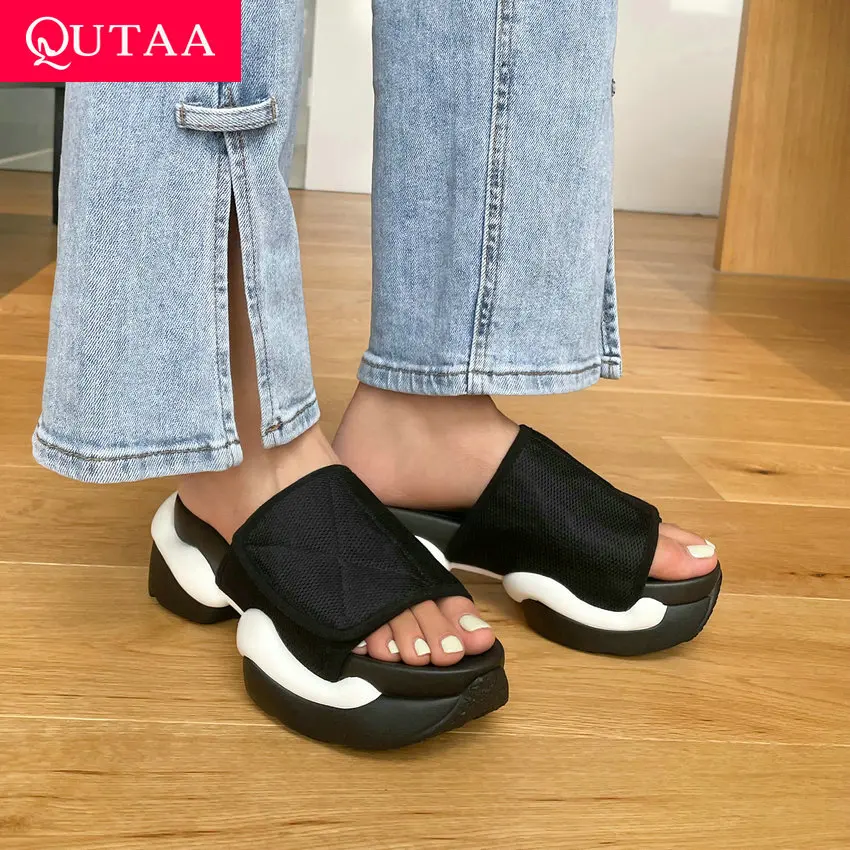 QUTAA 2021 Mesh Hook&Loop Casual Female Shoes Summer Open Toe All Match Women Slides Platform Slingback Sandals Size 34-42
QUTAA 2021 Mesh Hook&Loop Casual Female Shoes Summer Open Toe All Match Women Slides Platform Slingback Sandals Size 34-42