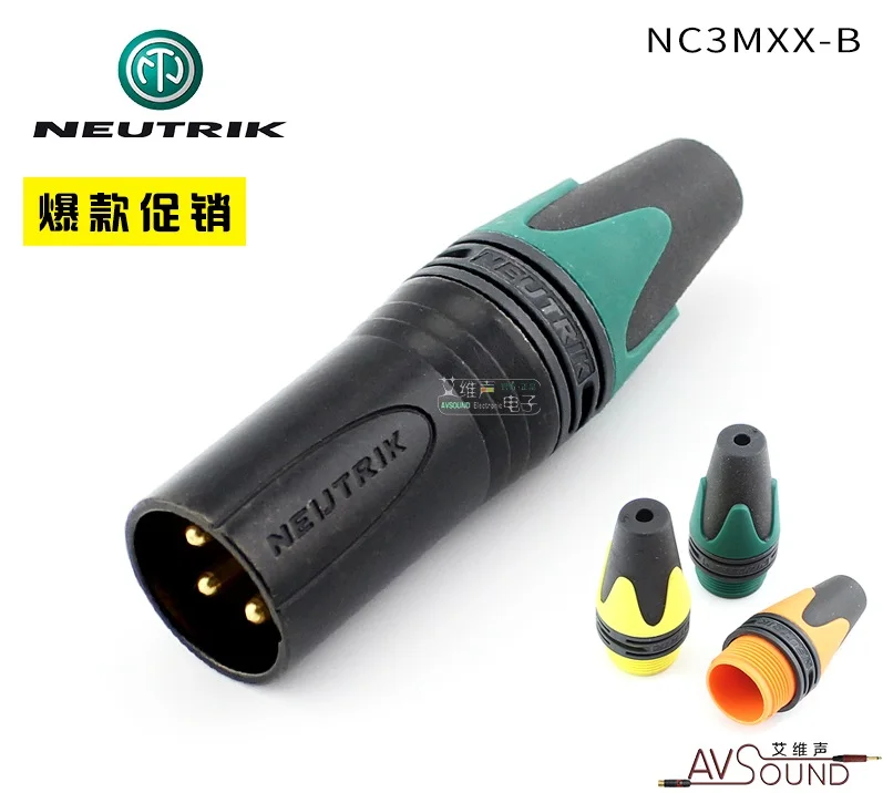 NEUTRIK three core XLR balance cannon male plug NC3MXX-B Black Gold-plated with color tail sleeve
NEUTRIK three core XLR balance cannon male plug NC3MXX-B Black Gold-plated with color tail sleeve