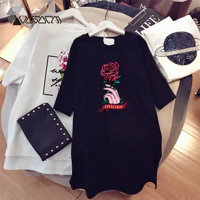 2020 Flower Print Women Summer Dress Short Sleeve Casual Loose Vintage Dresses Fashion Pregnant Street Short Black White Dress
2020 Flower Print Women Summer Dress Short Sleeve Casual Loose Vintage Dresses Fashion Pregnant Street Short Black White Dress