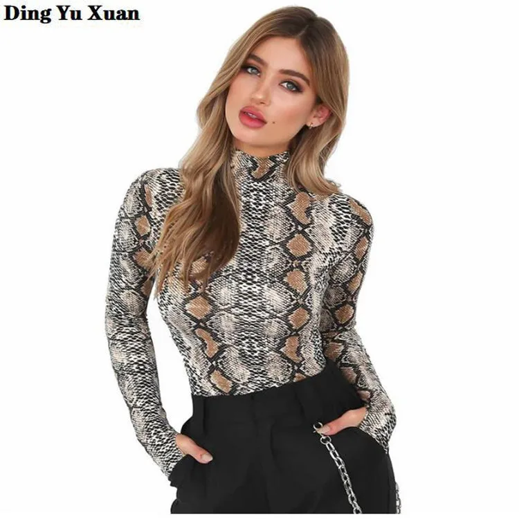 Women Long Sleeve Bodysuit Shirts Elegant Office Lady Snakeskin Print Rompers Shirt Female Bodycon Fashion Tops and Blouses
Women Long Sleeve Bodysuit Shirts Elegant Office Lady Snakeskin Print Rompers Shirt Female Bodycon Fashion Tops and Blouses