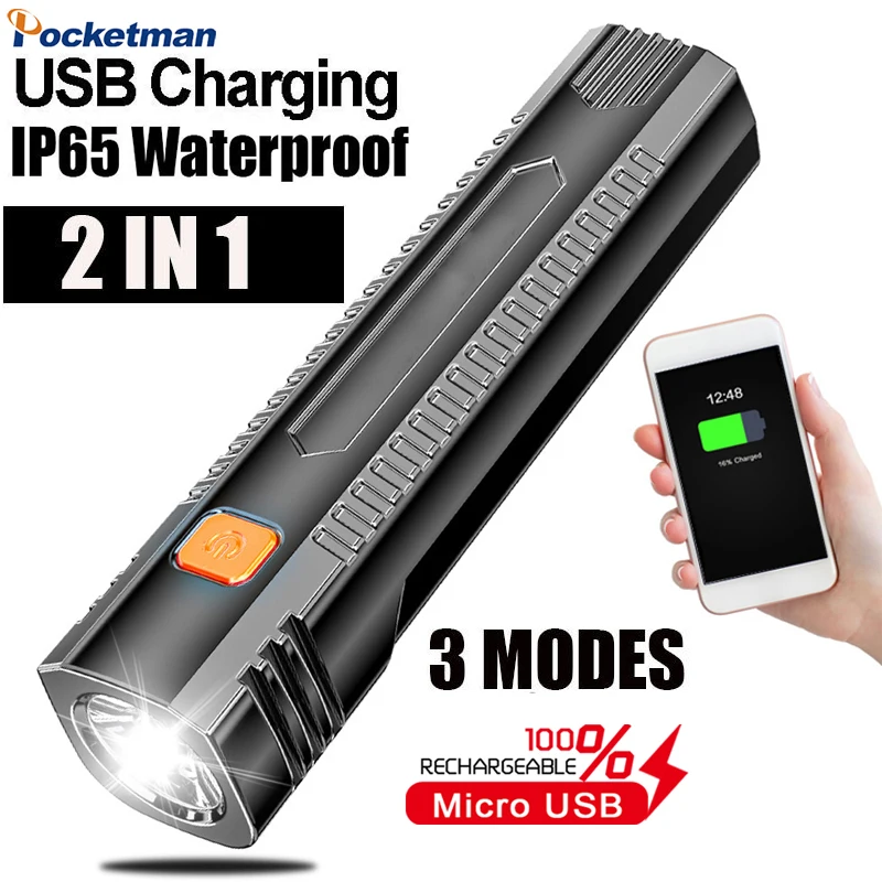 Портативный светодиодный фонарик с зарядкой через USB, карманный водонепроницаемый фонарь онарик с функцией внешнего аккумулятора для кемп...
Портативный светодиодный фонарик с зарядкой через USB, карманный водонепроницаемый фонарь онарик с функцией внешнего аккумулятора для кемп...
