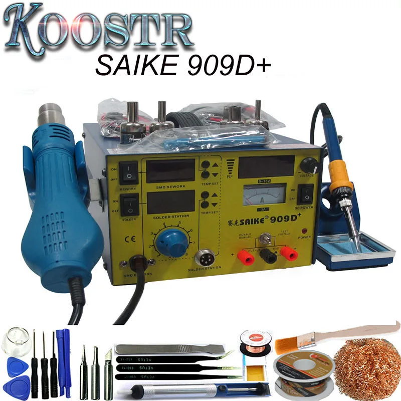 SAIKE 909D 909D + 3 в 1, пистолет горячего воздуха, фотостанция, Регулируемый источник питания постоянного тока, 15 В, 3 А, 220 В, 952D
SAIKE 909D 909D + 3 в 1, пистолет горячего воздуха, фотостанция, Регулируемый источник питания постоянного тока, 15 В, 3 А, 220 В, 952D