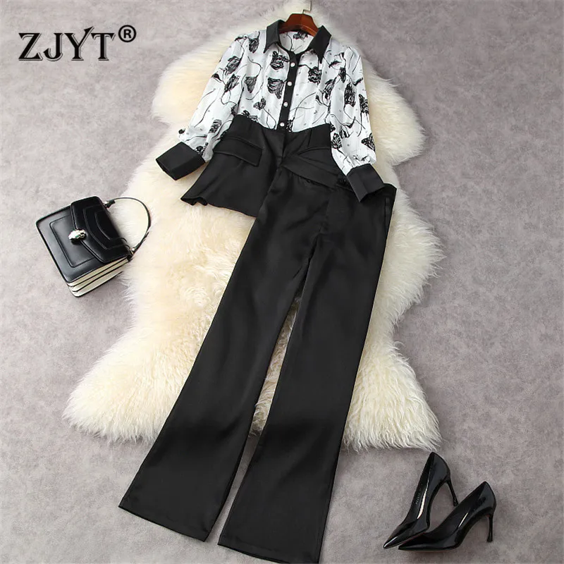 2021 Spring Women Pants 2 Piece Set Elegant Designers Lady Office Outfits Long Sleeve Print Shirt and Trousers Suits
2021 Spring Women Pants 2 Piece Set Elegant Designers Lady Office Outfits Long Sleeve Print Shirt and Trousers Suits