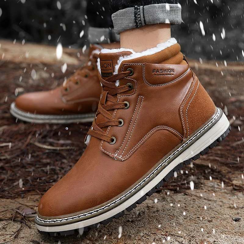 Men Winter Boots High top Sneakers Warm Fur Shoes leather Casual Men Ankle Boots plush snow boots men Black brown Footwear
Men Winter Boots High top Sneakers Warm Fur Shoes leather Casual Men Ankle Boots plush snow boots men Black brown Footwear
