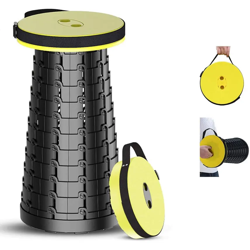 Retractable Folding Stool for Camping Fishing Height Adjustable -Portable Plastic Collapsible Telescoping Stool Seat Chair 
Retractable Folding Stool for Camping Fishing Height Adjustable -Portable Plastic Collapsible Telescoping Stool Seat Chair