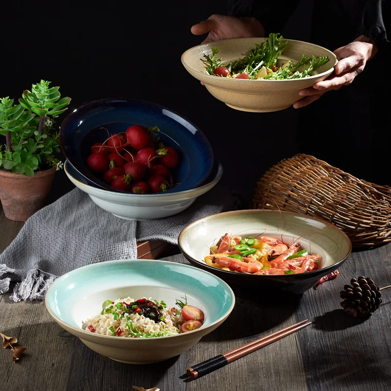 Japanese Kiln Turned Ceramic Bowls Retro Creative Home Restaurant Pasta Soup Porridge Vegetable Salad Fried Rice Simple Bowls
Japanese Kiln Turned Ceramic Bowls Retro Creative Home Restaurant Pasta Soup Porridge Vegetable Salad Fried Rice Simple Bowls