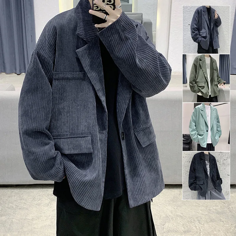 Fashion corduroy suit, handsome and loose small suit for men in autumn 2021, youth solid color casual jacket men suits
Fashion corduroy suit, handsome and loose small suit for men in autumn 2021, youth solid color casual jacket men suits