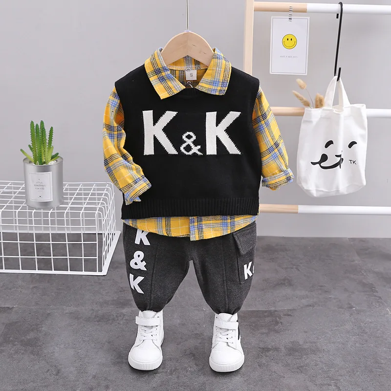 3PCS Set Baby Boys Clothes Toddler Kids Hooded Wool shirt Vest Tops + Long Sleved Striped T-shirt Pants Children Clothing Set
3PCS Set Baby Boys Clothes Toddler Kids Hooded Wool shirt Vest Tops + Long Sleved Striped T-shirt Pants Children Clothing Set