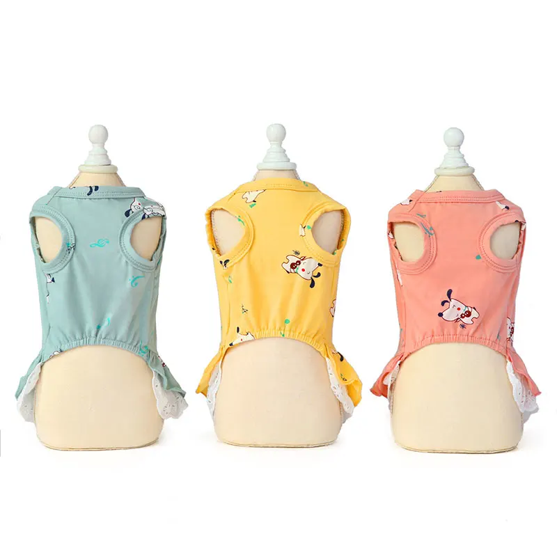 Summer Cartoons Puppy Dog Cat Dresses for Yorkies Chihuahua Clothing Soft Cotton Pet Clothing for Dogs Cats Pets Skirt Dress 
Summer Cartoons Puppy Dog Cat Dresses for Yorkies Chihuahua Clothing Soft Cotton Pet Clothing for Dogs Cats Pets Skirt Dress