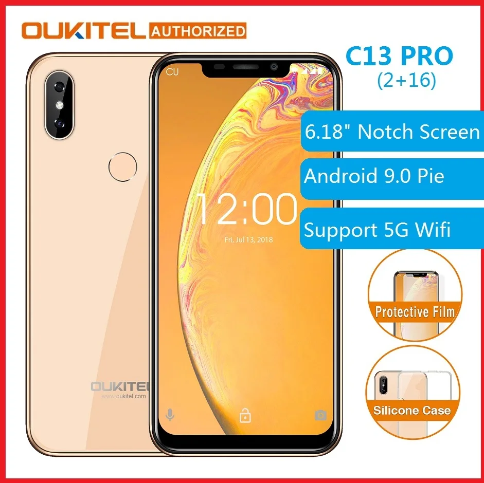 OUKITEL C13 Pro смартфон с 5 дюймовым дисплеем четырёхъядерным процессором MT6739 ОЗУ 2 Гб